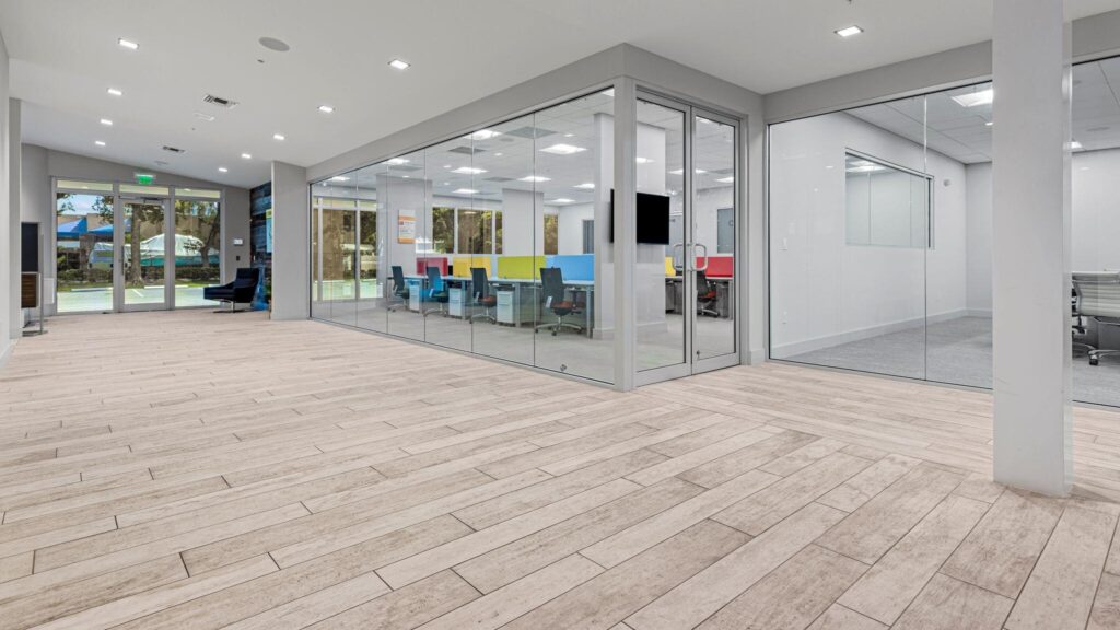Modern workspace inside West Palm Beach office for sale